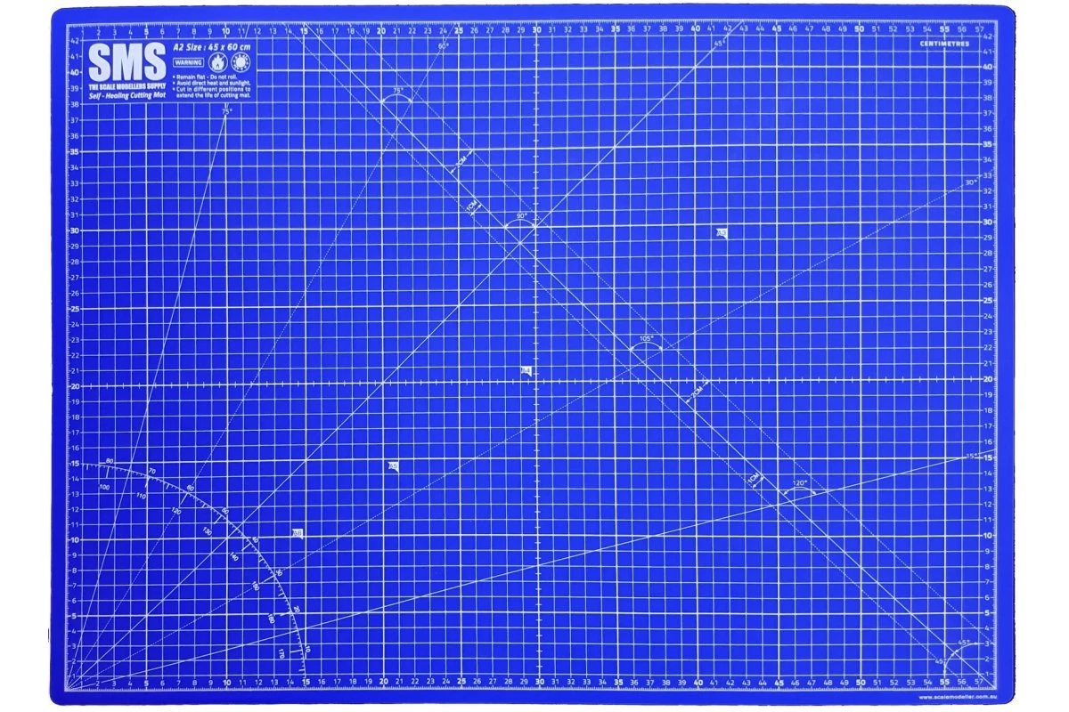 CMAT04 | Scale Modellers Supply SMS Premium Cutting Mat A2 Blue